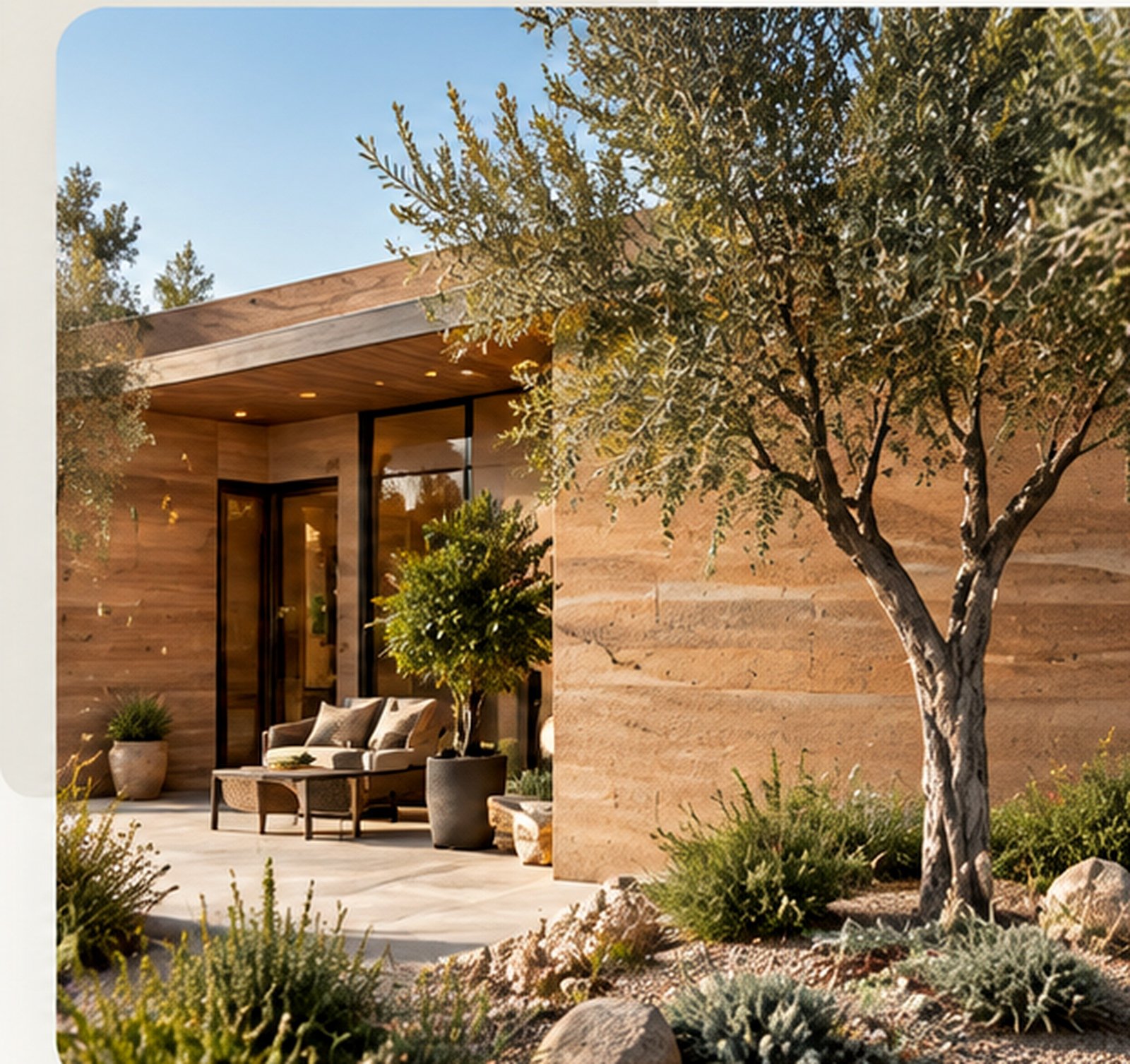 Contemporary rammed-earth villa by Earthverse