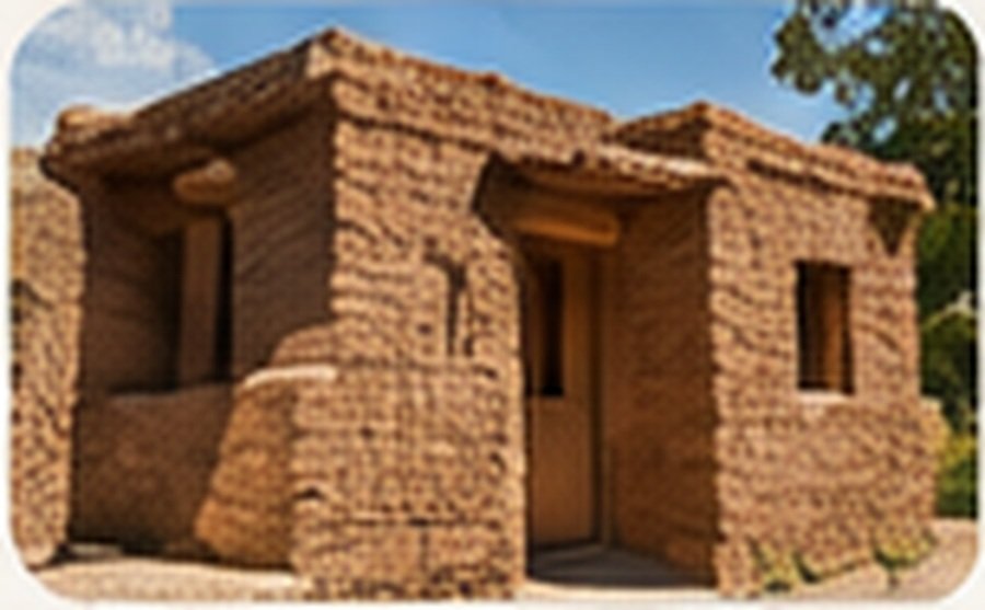 Adobe mud brick building