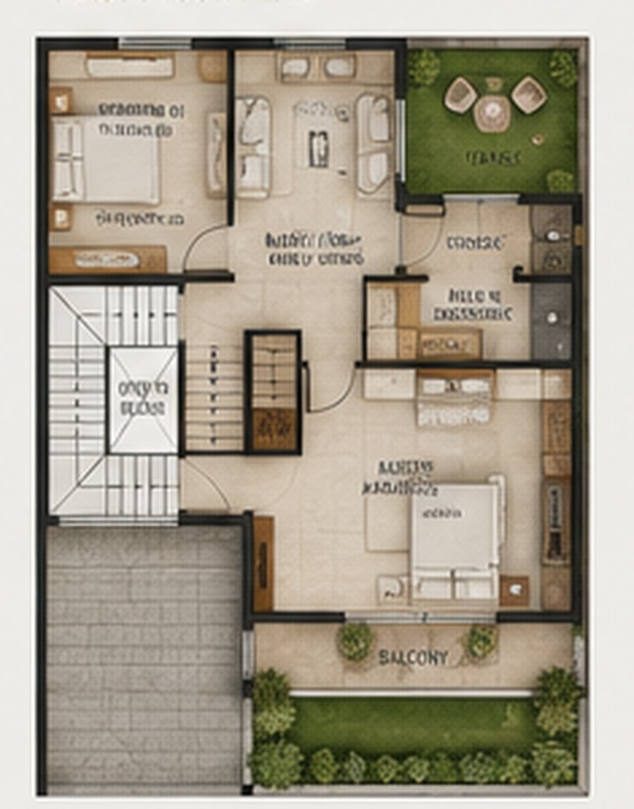 Villa Earth first floor concept plan