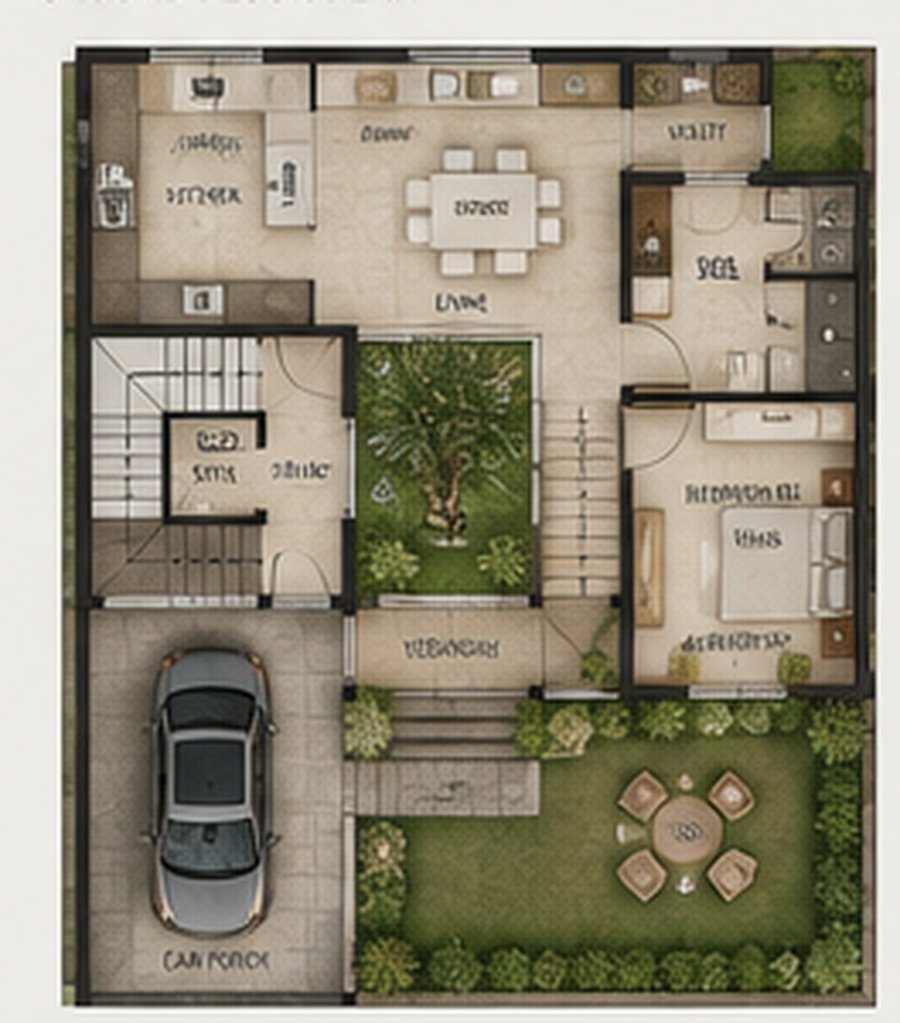 Villa Earth ground floor concept plan
