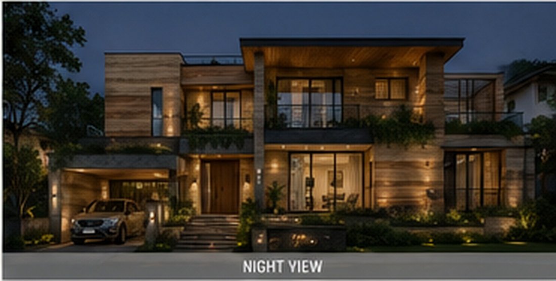 Villa Earth night view