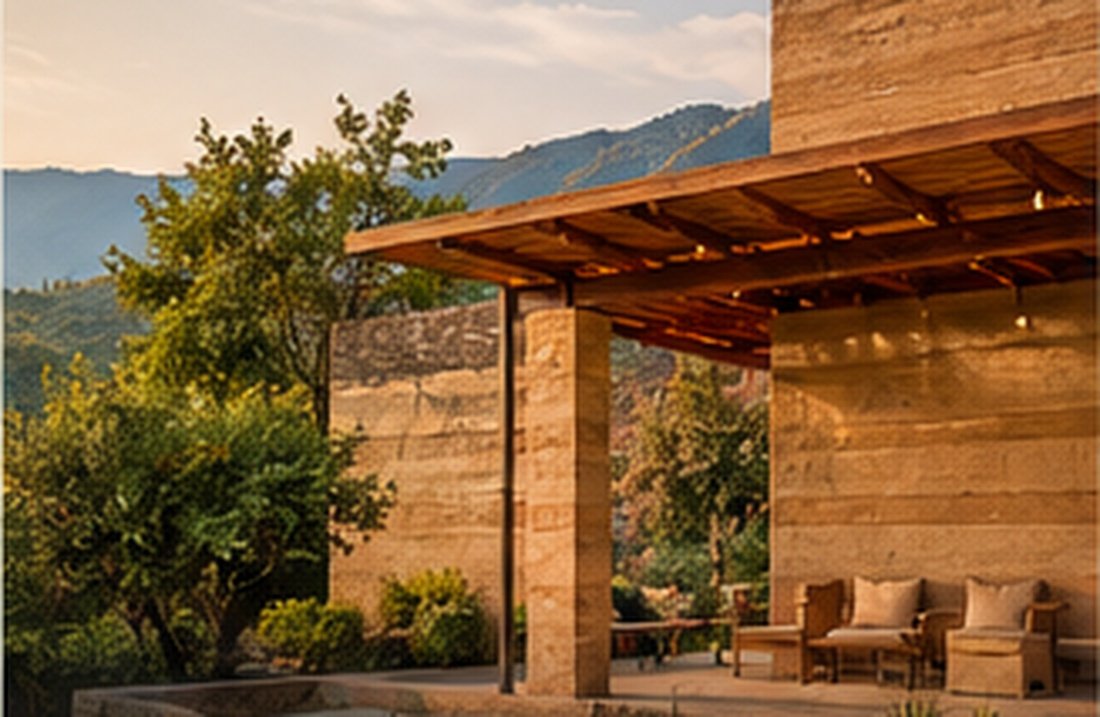 Lalit Mangar rammed-earth hospitality reference in Faridabad
